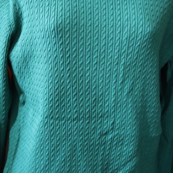 Charter Club Teal Cable Knit Turtle Neck Sweater LG - Picture 10 of 13